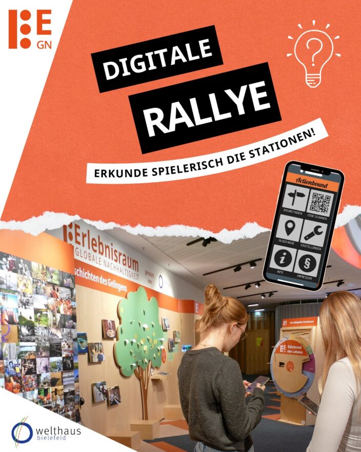Werbebild für digitale Rallyes im Erlebnisraum Globale Nachhaltigkeit